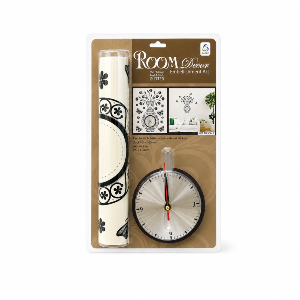 Reloj de pared decorativo con adhesivos