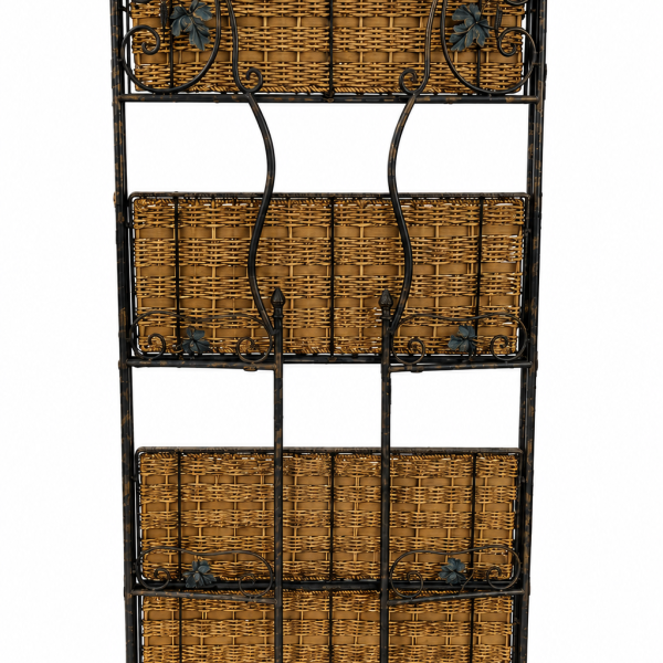 Estantería plegable hierro y rattan