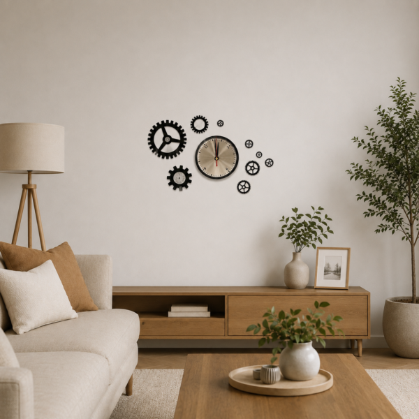 Reloj de pared con adhesivos decorativos