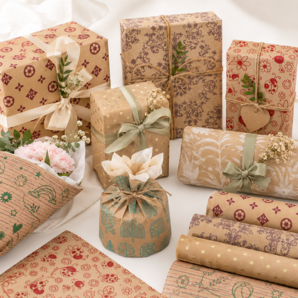 Papel kraft con diseño en rollo