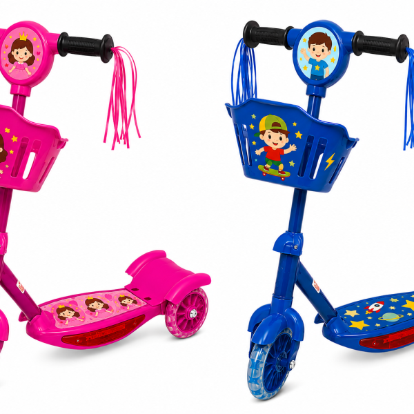 Monopatín infantil azul con luz y Música