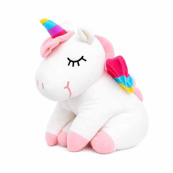 Unicornio de peluche 40 cm – Blanco