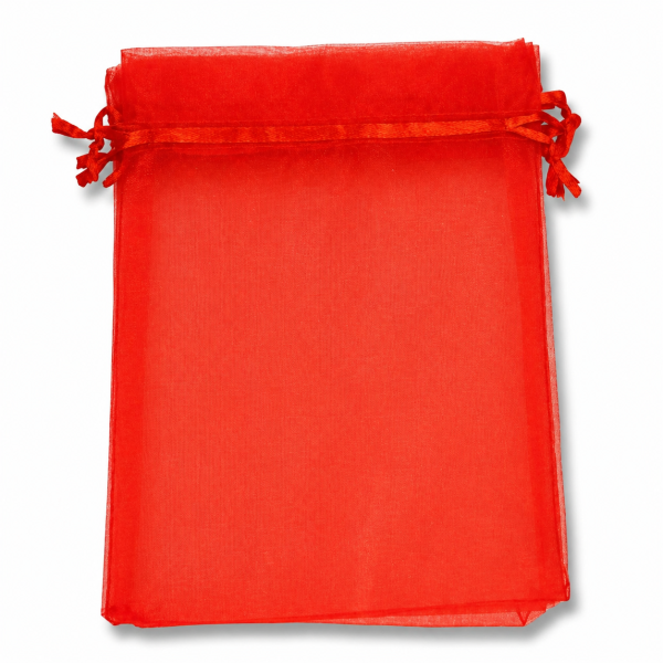 Bolsa de organza roja grande