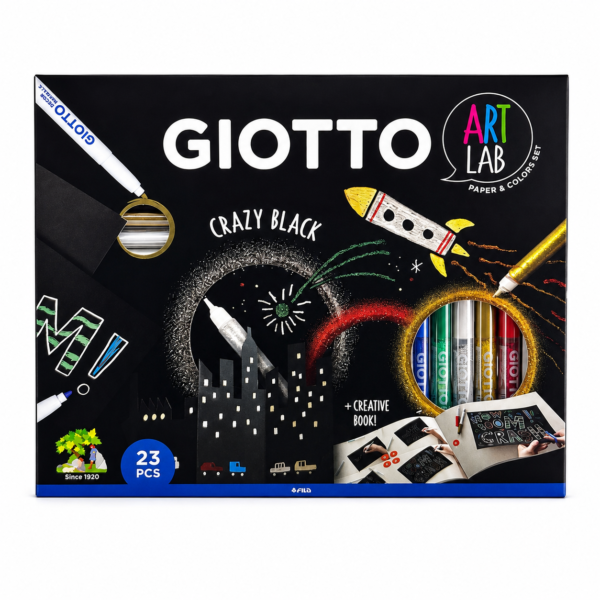 Set creativo Giotto Art Lab Crazy Black – 23 piezas