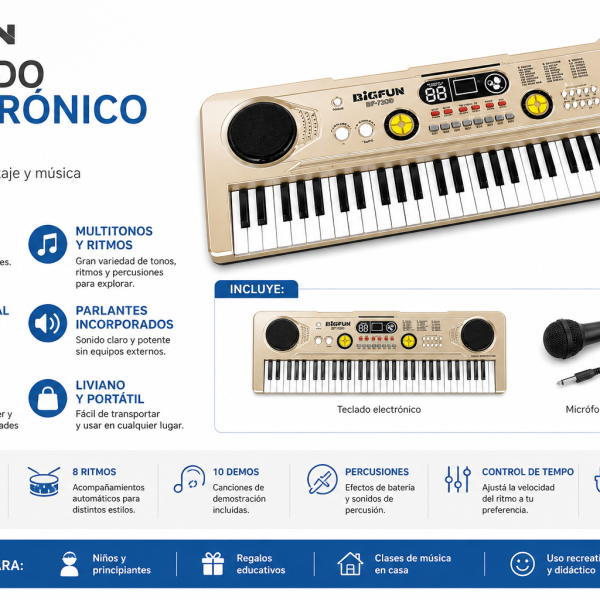 Órgano teclado mediano electrónico