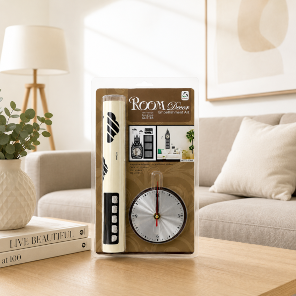 Reloj de pared decorativo con adhesivos