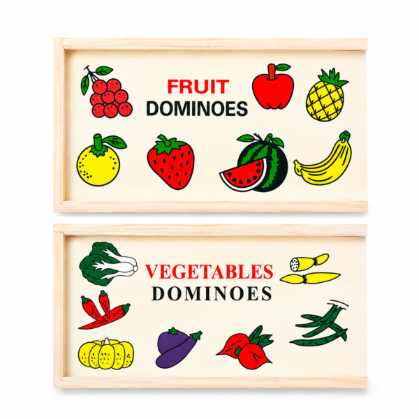 Dominó de madera frutas grande