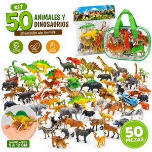 Kit 50 animales y dinosaurios