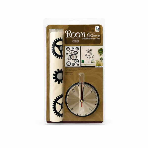 Reloj de pared con adhesivos decorativos