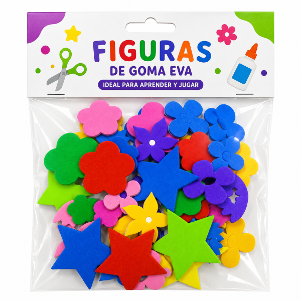 Stickers de flores autoadhesivas goma eva