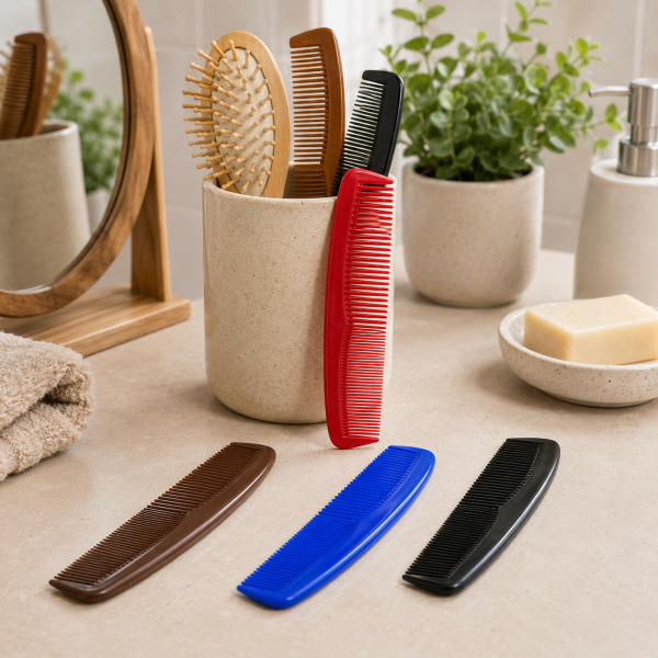Peine de plástico curvo de cabello