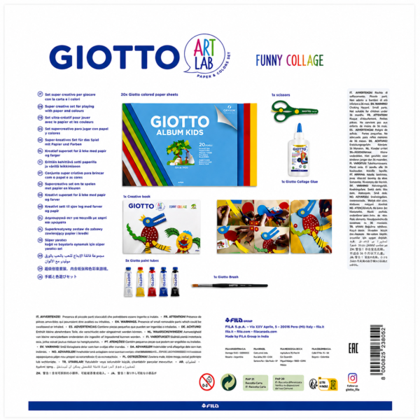 Set Creativo Giotto Art Lab – Funny Collage 28 piezas