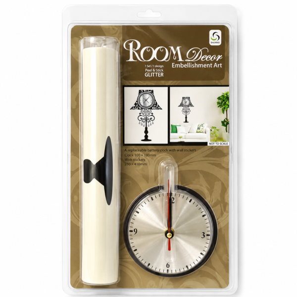 Reloj de pared decorativo con adhesivos