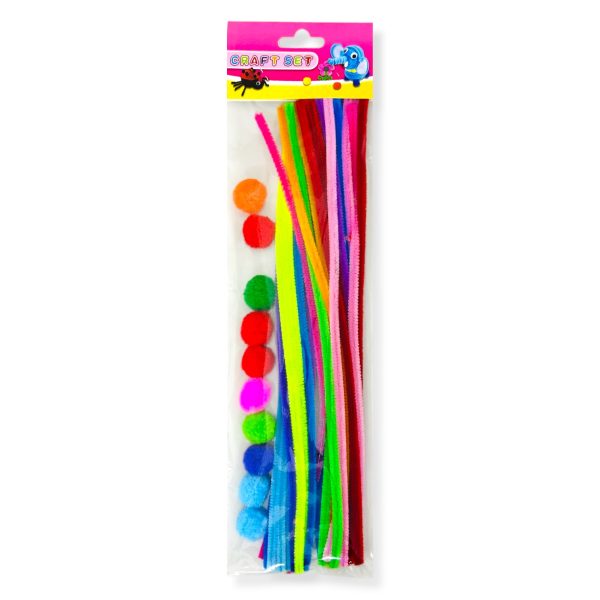 Limpia pipas multicolores con pompones I. RM288