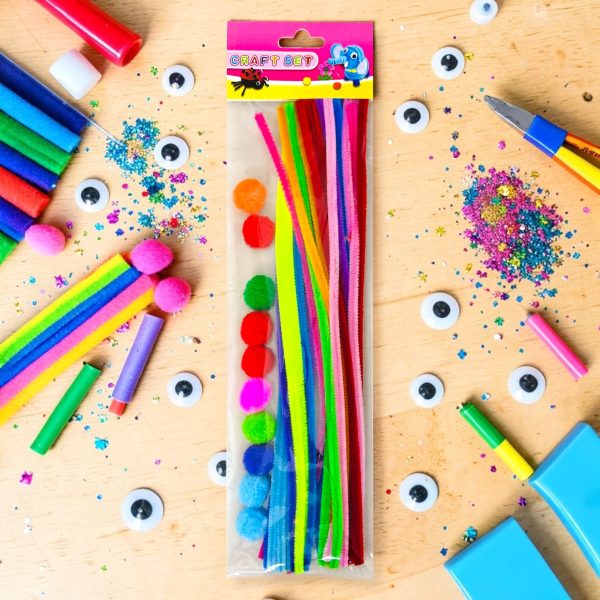 Limpia pipas multicolores con pompones I. RM288