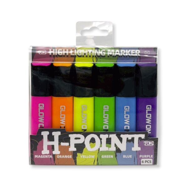 Resaltadores x 6 GLOW H-POINT