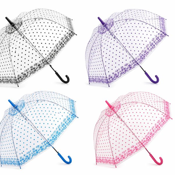 Paraguas PVC lunares transparente