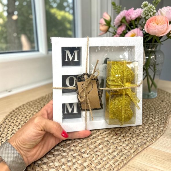 Set portarretrato y velas glitter LOVE